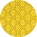 Round Oriental Yellow Modern Rug, abs2651yw