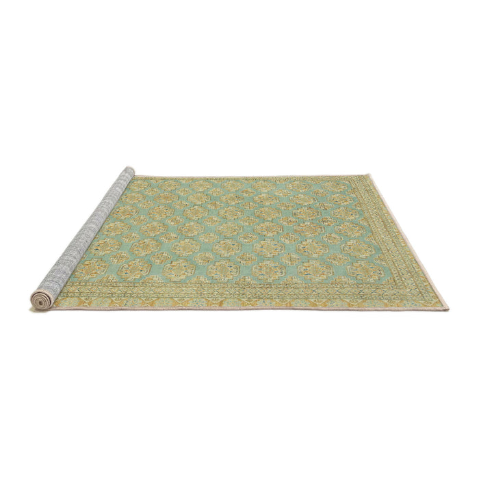 Sideview of Machine Washable Abstract Metallic Gold Rug, wshabs2652