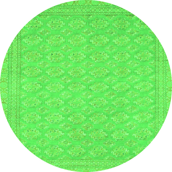 Round Oriental Green Modern Rug, abs2652grn