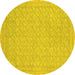 Round Oriental Yellow Modern Rug, abs2652yw