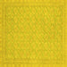 Square Machine Washable Oriental Yellow Modern Rug, wshabs2652yw