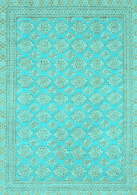 Oriental Light Blue Modern Rug, abs2652lblu