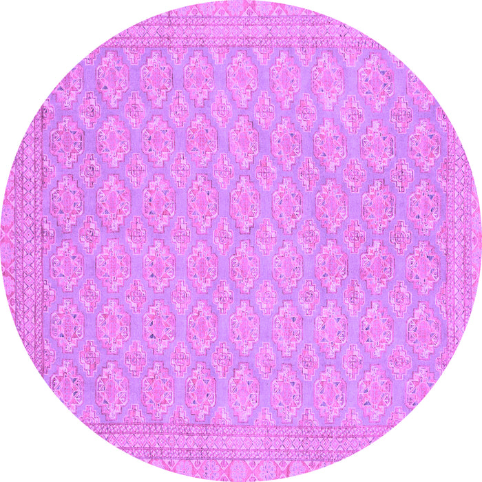 Round Machine Washable Oriental Purple Modern Area Rugs, wshabs2652pur