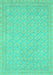 Machine Washable Oriental Turquoise Modern Area Rugs, wshabs2652turq