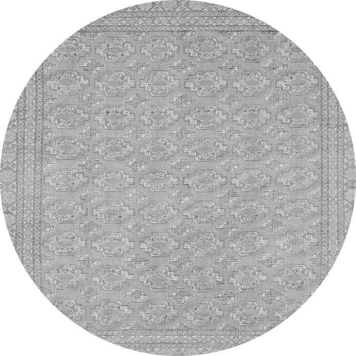 Round Machine Washable Oriental Gray Modern Rug, wshabs2652gry