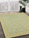 Abstract Metallic Gold Oriental Rug in Family Room, abs2652