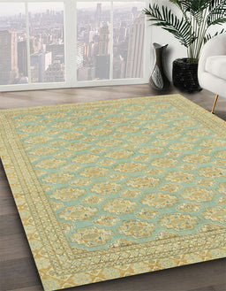 Machine Washable Abstract Metallic Gold Rug in a Family Room, wshabs2652