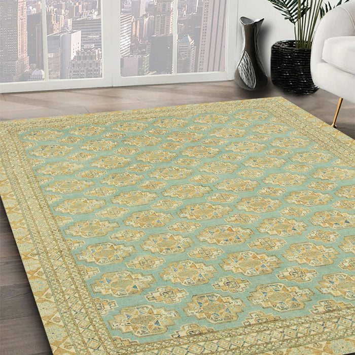 Machine Washable Abstract Metallic Gold Rug in a Family Room, wshabs2652