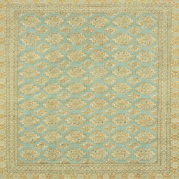Square Abstract Metallic Gold Oriental Rug, abs2652