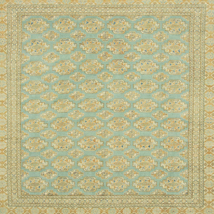 Square Abstract Metallic Gold Oriental Rug, abs2652