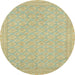 Round Machine Washable Abstract Metallic Gold Rug, wshabs2652