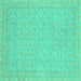 Square Oriental Turquoise Modern Rug, abs2652turq