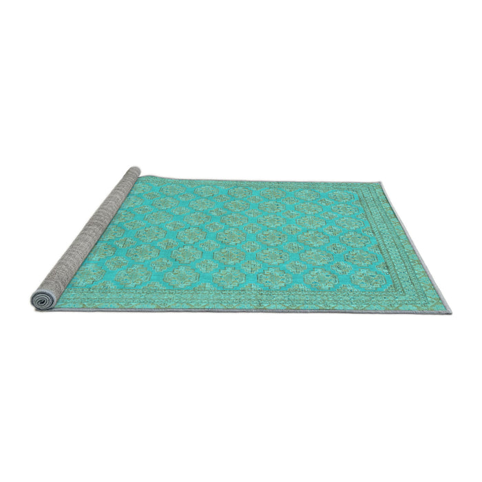 Sideview of Machine Washable Oriental Light Blue Modern Rug, wshabs2652lblu