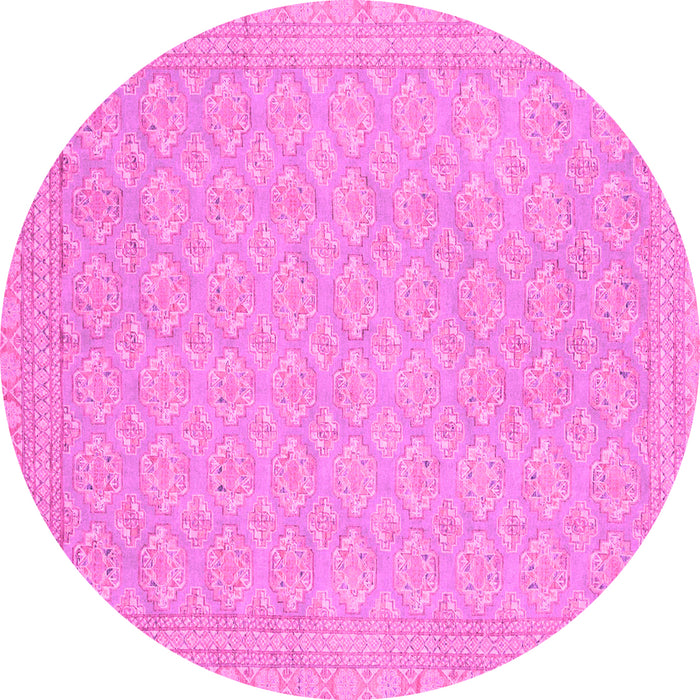 Round Oriental Pink Modern Rug, abs2652pnk