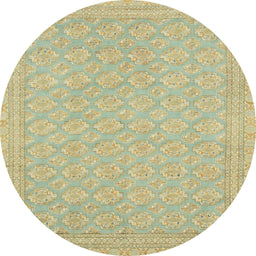 Round Abstract Metallic Gold Oriental Rug, abs2652