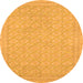 Round Oriental Orange Modern Rug, abs2652org