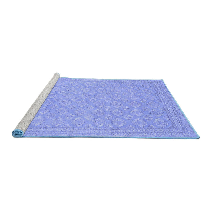 Sideview of Machine Washable Oriental Blue Modern Rug, wshabs2652blu