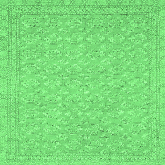 Square Machine Washable Oriental Emerald Green Modern Area Rugs, wshabs2652emgrn