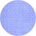 Round Oriental Blue Modern Rug, abs2652blu