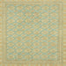 Square Machine Washable Abstract Metallic Gold Rug, wshabs2652