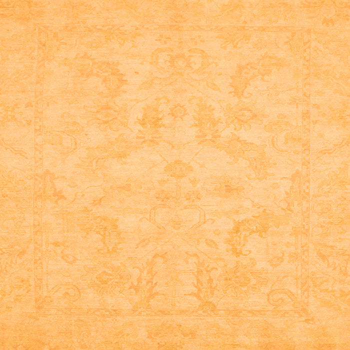 Square Machine Washable Oriental Orange Modern Area Rugs, wshabs2653org