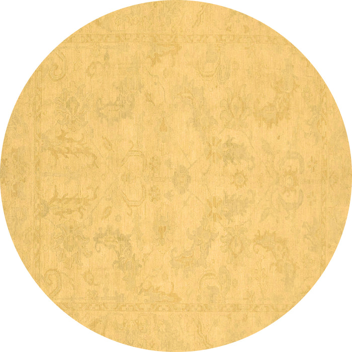 Round Oriental Brown Modern Rug, abs2653brn