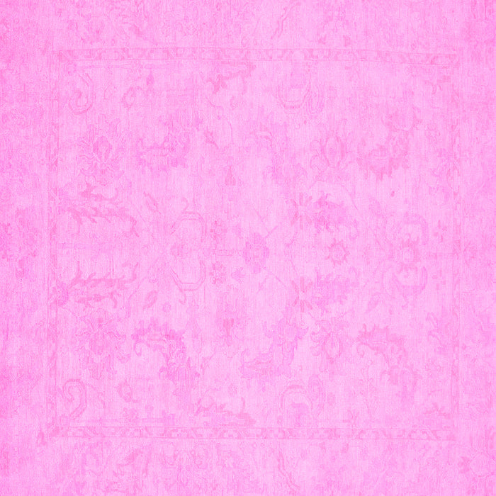 Square Machine Washable Oriental Pink Modern Rug, wshabs2653pnk
