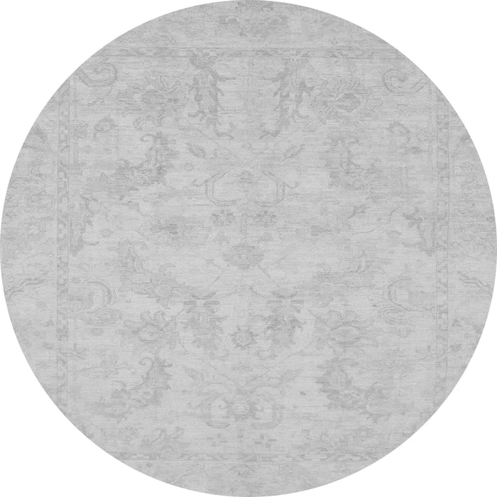 Round Machine Washable Oriental Gray Modern Rug, wshabs2653gry