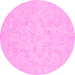 Round Oriental Pink Modern Rug, abs2653pnk