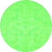 Round Oriental Green Modern Rug, abs2653grn