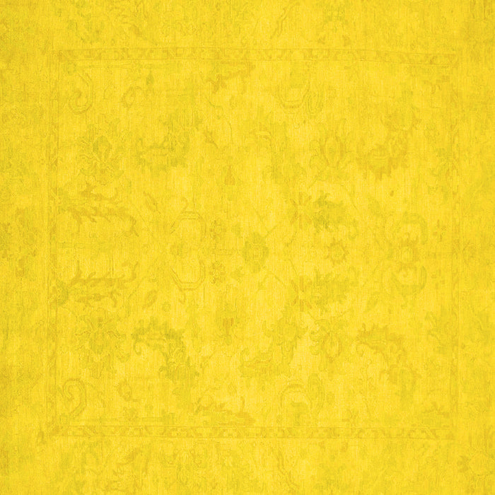 Square Oriental Yellow Modern Rug, abs2653yw