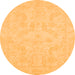 Round Oriental Orange Modern Rug, abs2653org