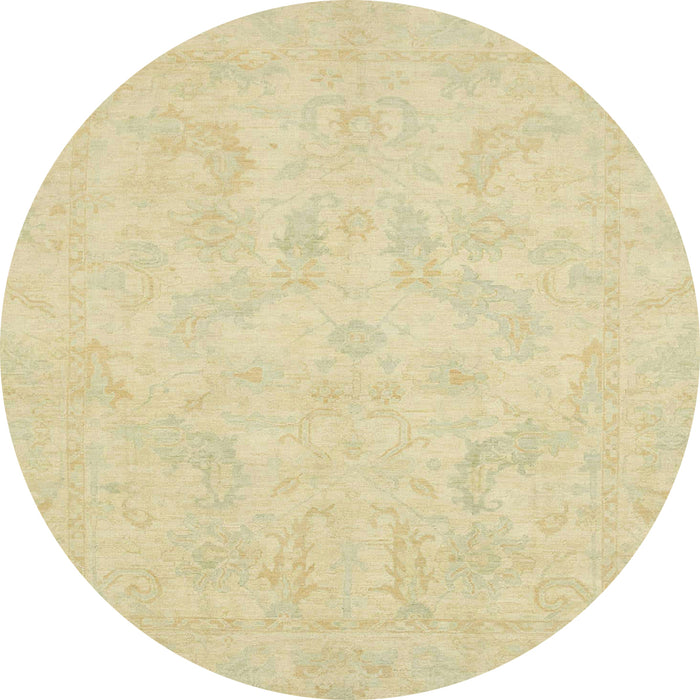 Round Machine Washable Abstract Brown Gold Rug, wshabs2653