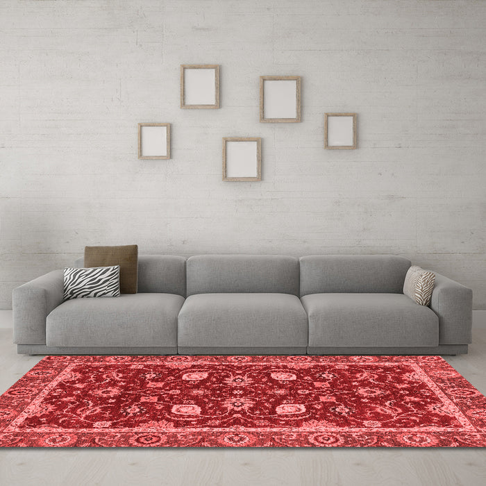 Modern Red Washable Rugs