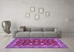 Machine Washable Oriental Purple Modern Area Rugs in a Living Room, wshabs2654pur