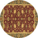 Round Oriental Brown Modern Rug, abs2654brn