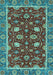 Machine Washable Oriental Light Blue Modern Rug, wshabs2654lblu