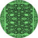 Round Oriental Emerald Green Modern Rug, abs2654emgrn