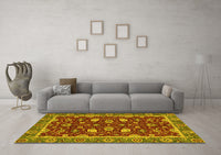 Machine Washable Oriental Yellow Modern Rug, wshabs2654yw