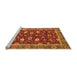 Sideview of Machine Washable Oriental Orange Modern Area Rugs, wshabs2654org