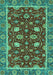 Machine Washable Oriental Turquoise Modern Area Rugs, wshabs2654turq