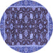 Round Oriental Blue Modern Rug, abs2654blu