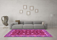 Machine Washable Oriental Pink Modern Rug, wshabs2654pnk