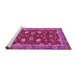 Sideview of Machine Washable Oriental Pink Modern Rug, wshabs2654pnk