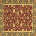 Square Machine Washable Oriental Brown Modern Rug, wshabs2655brn