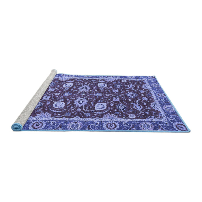 Sideview of Machine Washable Oriental Blue Modern Rug, wshabs2655blu