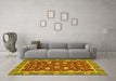 Machine Washable Oriental Yellow Modern Rug in a Living Room, wshabs2655yw