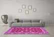 Machine Washable Oriental Pink Modern Rug in a Living Room, wshabs2655pnk