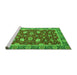 Sideview of Machine Washable Oriental Green Modern Area Rugs, wshabs2655grn