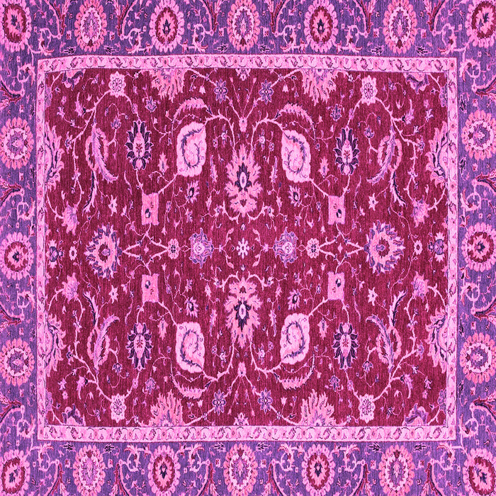 Square Machine Washable Oriental Pink Modern Rug, wshabs2655pnk